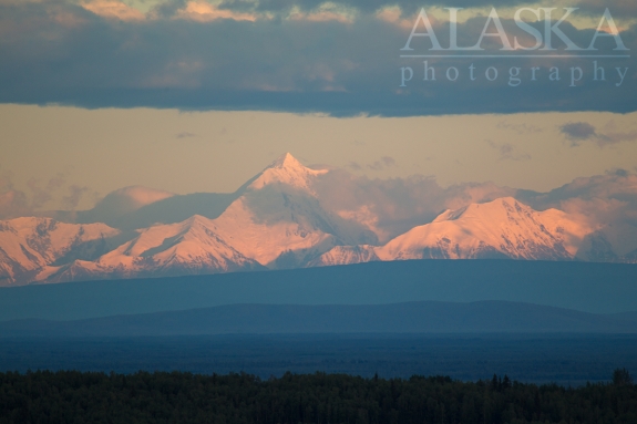 Mount Hess in the summer sunset.