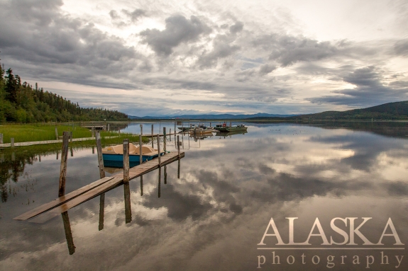 Looking out from the humble docks, and boat launch on Quartz Lake.