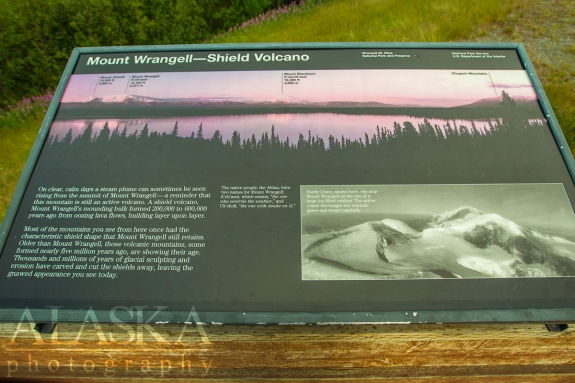 An interpretative sign at the Willow Lake pull-off.