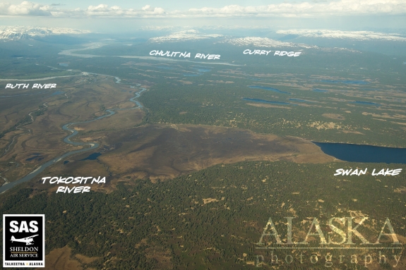 Looking out as the rivers empty out of the Alaska Range.