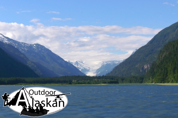 Looking up the Ferebee Valley at Ferebee Glacier, from Taiyasanka Harbor.