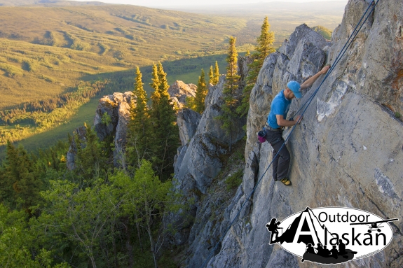 Climbing the upper wall of Grapefruit Rocks. July, 3, 2013, 10pm.