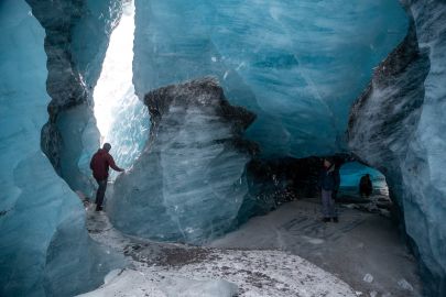 Walking around through the caves.