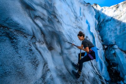 Our ice climbing tours can start with very basic instruction for those who may be apprehensive to do their first climb.