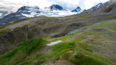 The bench along the Worthington Glacier Grand Hike.