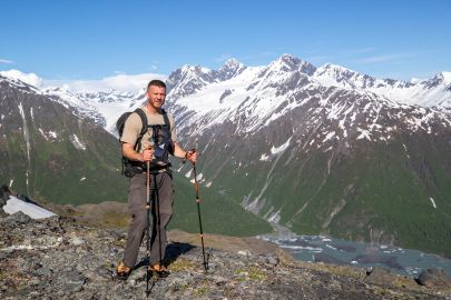 Hiking out on a hot summers day while taking in the views.