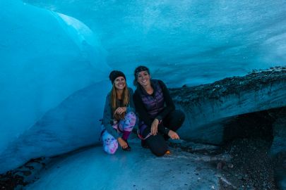 The Worthington Trek tour usually has the option of going inside and under the glacier.