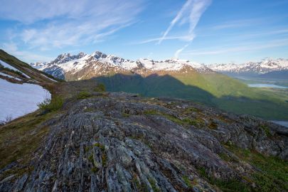 Looking out at East Peak on the Alpine Traverse.