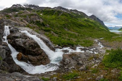 Hiking up along the waterfall with this Alpine tour.