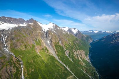 Views from the helicopter flight from basecamp.