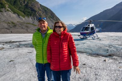 Stopping off on a glacier on the way out to basecamp/