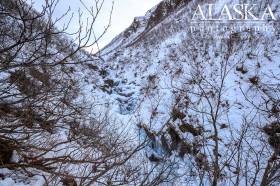 Looking up Abercrombie Gulch from about a half mile back in to it. Taken in Feb.