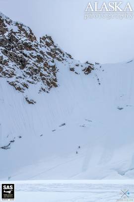 Climbers making their way up Annie's Ridge.