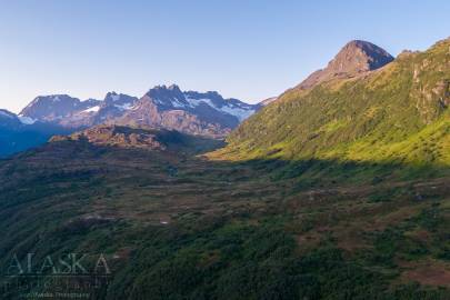 Area 51 near Valdez and the north face of Snow Dome in summer.