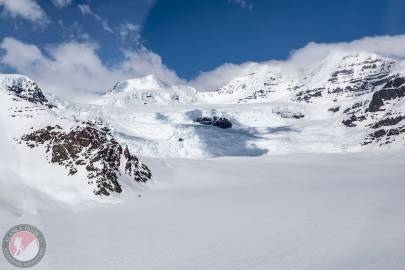 The top of Barnard Glacier, Wrangell Mountains.