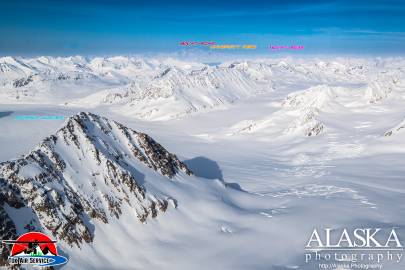 Looking at Mount Bona, University Peak, and Mount Bear from the head of Bremner Glacier, pretty much the view from Mt. Hawkins.