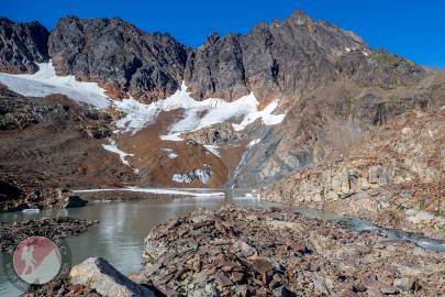 Brickslide Glacier also known as G213977E60881N. Chugach Mountain, August 2022.