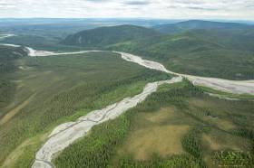 Cheslina River as it enters the Nabesna River in Tetlin National Wildlife Refuge.