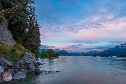 Catching the sunset off the end of Dock Point. Valdez, Alaska.