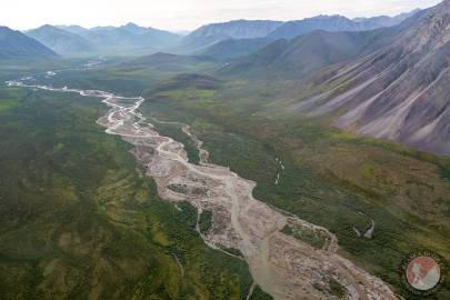 Looking south up the Echooka River before it leaves the mountains.