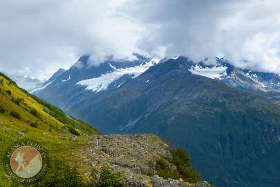 From left to right Camicia Glacier, Glacier G213952E61151N, and Glacier G213934E61146N as seen from West Peak.