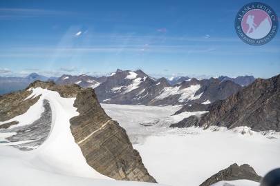 The top of Glacier G214354E60949N  (foreground left) looking down Deserted Glacier.