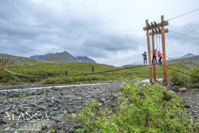 The bridge on Gulkana Glacier Trail crossing College Creek.