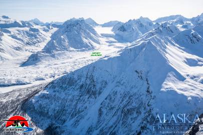 Heney Glacier as it nears the Copper River.