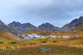 Looking up at Independence Mine in Hatcher Pass.