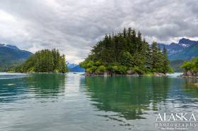 The islands in the middle of Jack Bay, near Valdez, and Prince William Sound.