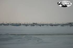 Looking out at Kaktovik from out at the airport.