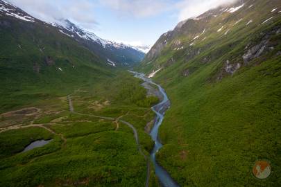 Mineral Creek from above the water tower behind Valdez.