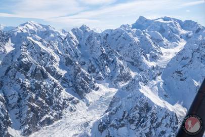 Mount Donna(right) and Mount Tushman(left), as seen from above Barnard Glacier.