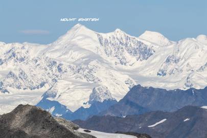 Looking at Mount Einstein from the summit of West Peak in Valdez.