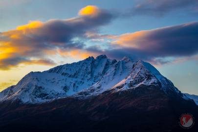 Mount Francis, with Embick and Comstock on a mid October sunset.