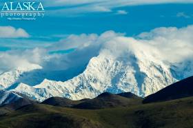 Looking at Mount Natazhat from Dish Mountain behind Horsfeld.