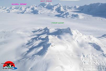 Mount Steller rises out of Waxell Ridge above Steller Glacier.