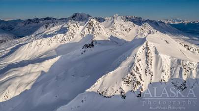 Looking at Nick's Happy Valley, Heavenly, and Python, along Thompson Pass, Valdez.