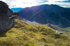 Looking across and Primrose Ridge and Mount Margaret from the peak east of Savage River.