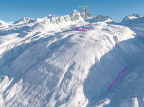 Looking at Heavenly and Python above Nick's Happy Valley, Thompson Pass, Valdez.