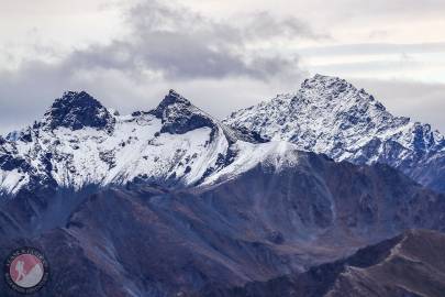 Souvenir Peak near Hatchers Pass, with Eska Mountain in the background (right).