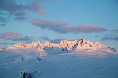 Looking out at The Books in the Chugach Mountains, Thompson Pass, Valdez, Alaska.