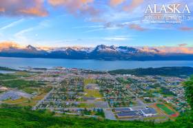 Looking out over Valdez from High School Hill behind town.