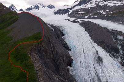 The Worthington Glacier Ridge Trail has it rises up along Worthington Glacier.