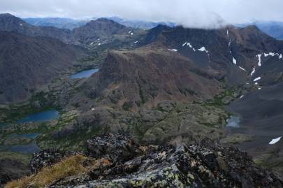 Looking east towards Williwaw in the clouds. Photo by Matthew Nelson.