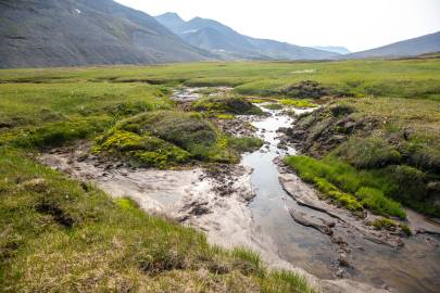 Melting permafrost.