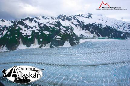 Looking across the Davidson Glacier with Sullivan Mountain in the back.