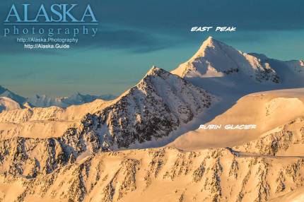 East Peak and Rubin Glacier as seen from Hogsback on a January evening.