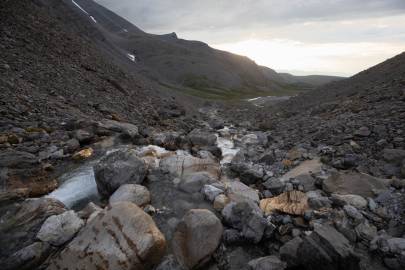 Descending along the creek, back to camp