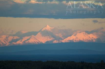 Mount Hess in the summer sunset.